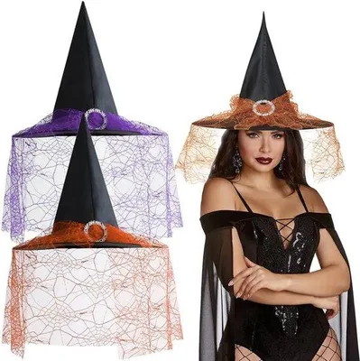 Produktbild von Halloween-Hexenhut – Schwarzer Hexenhut – Halloween-Kostüm-Accessoire – Hexenhut für Erwachsene und Kinder – Karneval – Cosplay – Themenparty