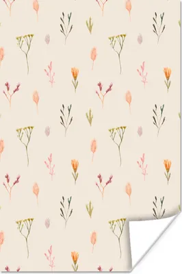 Produktbild von MuchoWow® Poster Vintage - Pflanzen - Pastell 40x60 cm - Plakate für die Wand - Poster Babyzimmer