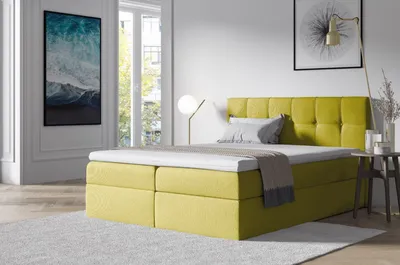 Obrázok produktu pre Čalúnená posteľ s úložným priestorom 120x200 RECIVIO - žltá