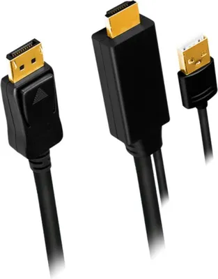 Produktbild von LogiLink CH0090 - DP 1.2 auf HDMI A Stecker+ USB-A, 4K@30 Hz, 1 m - Digital/Daten - Digital/Display/Video