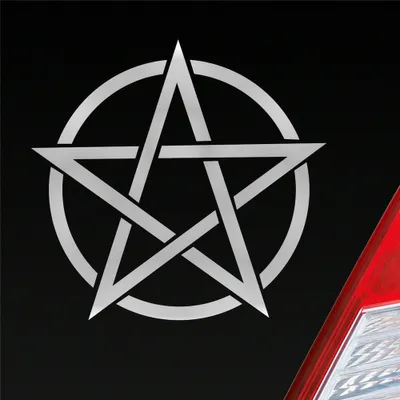 Produktbild von Auto Aufkleber Pentagram Druidenfuß Gothic Hexe Stern Satan 10x10 cm Silber Sticker Heckscheibenaufkleber