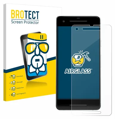 A product shot of a screen protector packaging and the screen protector itself, placed next to a smartphone.
