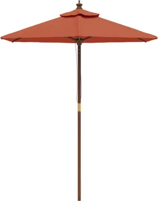 Produktbild von vidaXL Sonnenschirm mit Holzmast Terrakotta 196x231 cm