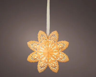 Produktbild von Lumineo Weihnachtsbeleuchtung Schneeflocke für Innen- und Außenbereich gold/warmweiß Ø 50 cm H 50 cm