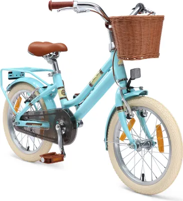 Produktbild von BIKESTAR Alu Kinderfahrrad ab 4 Jahre | 16 Zoll City Retro Bike mit Korb und V-Bremse, Hollandrad | Blau