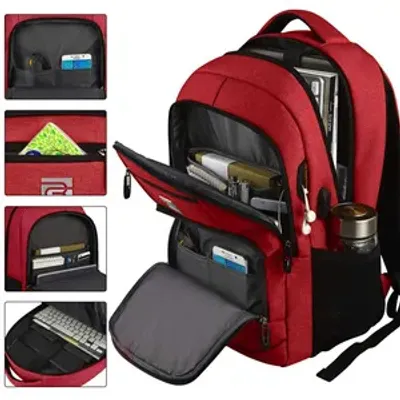 Produktbild von OKWISH Laptop Rucksack 17,3'' Business Rucksack Schulrucksack Großer Wasserdicht Taschen Reise Backpack Daypack Mit USB und Taschen für Herren Rot