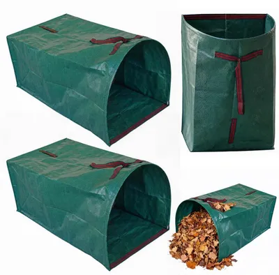 Image de Sac à déchets de jardin de 200 litres avec poignées, 3 pièces