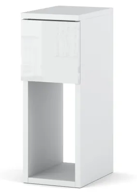 Produktbild von INNOVAHOME Nachttisch Schmal, Weiß Hochglanz, 20cm