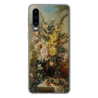 Produktbild von MuchoWow® Handyhülle Schutzhülle Hülle für Huawei P30 Große Vase mit Blumen - Alte Meister - Malerei Silikon Softcase Handy Hülle - Kartenbesitzer