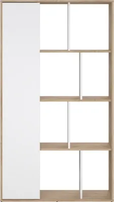 Productafbeelding van Maze wandkast 1 deur okkernoot decor wit hoog glans.