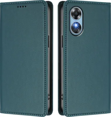 Immagine prodotto di Custodia in pelle per Oppo A17/Oppo A17K, custodia magnetica in Finto cuoio con supporto Verde