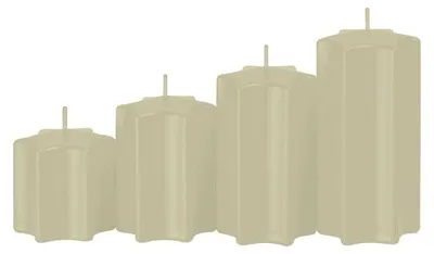 Produktbild von 4er Set Sternkerzen abgestuft Seafoam Seemoos Ø 60 mm