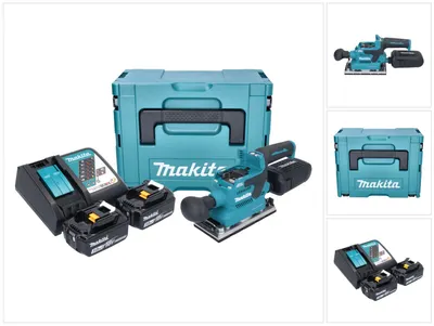 Immagine prodotto di Levigatrice orbitale a batteria Makita DBO 382 RFJ 18 V 93 x 185 mm senza spazzole + 2x batteria ricaricabile 3,0 Ah + caricabatterie + Makpac