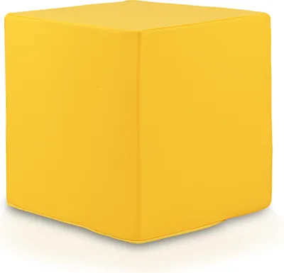 Produktbild von Ecopuf Cube, Sitzhocker Hocker, Sitzbox Quader Würfel, 40x40x40, Zitronengelb E18