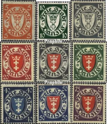 Produktbild von Briefmarken Danzig 1925 Mi 193-201 (kompl.Ausg.) gestempelt Wappen