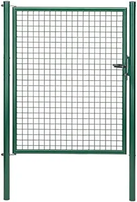 Produktbild von Alberts Wellengitter-Einzeltor mit Zubehör, Breite 125 cm, Höhe 150 cm, grün, zum Einbetonieren, Pfostenstärke 60 mm