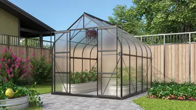 Produktbild von Vitavia Gewächshaus "Dione 8300" inkl. Stahlfundamentrahmen schwarz 8,3 m² 4 mm HKP