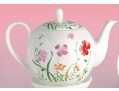 Produktbild von Teekanne LOTTA BLUMEN für 1000ml weiß bunt Bone China Porzellan Tea Logic