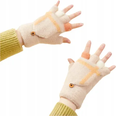 Produktbild von Warme Winterhandschuhe für Frauen/Kinder Telefonfäustlinge Weiß