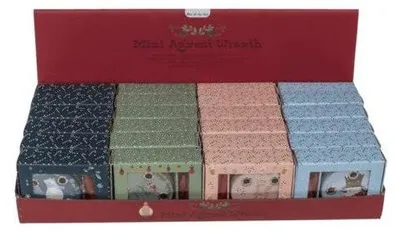 Produktbild von Mini-Adventskranz, 4,5 × 1,5 cm, 4-fach sortiert, Geschenkverpackung