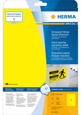 Obrázok produktu pre HERMA Special - Matt - selbstklebend - Gelb - A4 (210 x 297 mm)