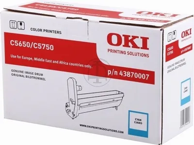 Produktbild von OKI Cyan image drum for C5650 / C5750, Original, OKI C5650, C5750, 20000 Seiten, Laserdrucken, Cyan, Schwarz, Silber