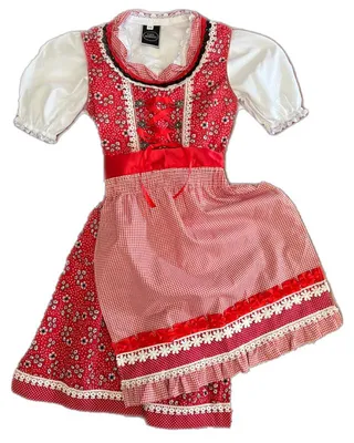 Produktbild von Kinder Dirndl rot weiß, Groesse:128
