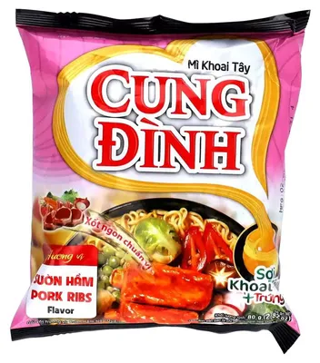 Produktbild Cung Dình Instant Nudeln Schweinerippchen in einer Brühe 80g