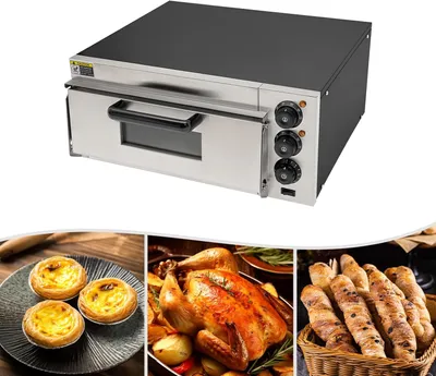 Zdjęcie produktu dla Piec do pizzy do użytku w pomieszczeniach, elektryczny piec do pizzy na blat kuchenny, komercyjny piec do pizzy 2000 W