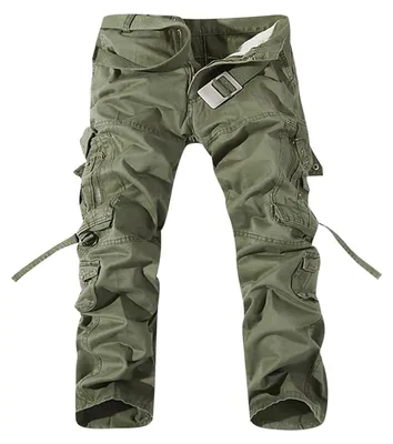 Imagen del producto de Pantalón de cargo de algodón para hombre con 8 bolsillos