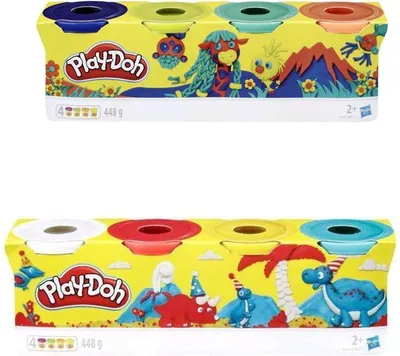 Image de Hasbro Play Doh Pâte à modeler, set de 4 pièces assorties E4867