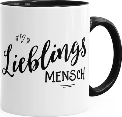 Produktbild von Kaffee-Tasse Lieblingsmensch Geschenk-Tasse Freundschaft Partner Freundin MoonWorks® Innenfarbe schwarz unisize