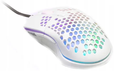 Produktbild von Ultraleichte Gaming-Maus Shotgun 6400Dpi, beleuchtet RGB, 75 g, weiß Yenkee