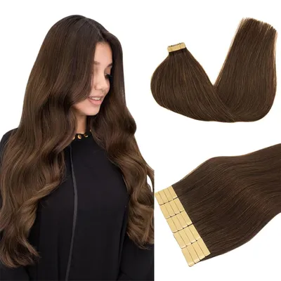 Immagine prodotto di Omgoods - Extension per capelli a nastro - 30 cm, marrone cioccolato, 20 pezzi