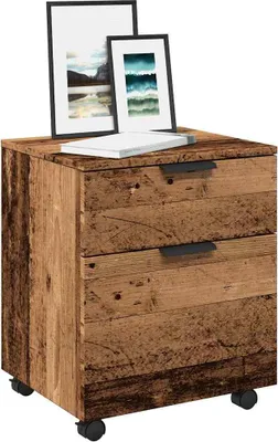 Produktbild von "2026 Promotion" Mobiler Aktenschrank mit Rollen Altholz 45x38x54 cm - - Nachtkonsole CC31745
