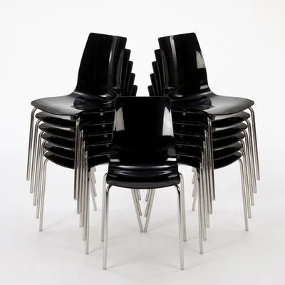 Produktbild von 12 Stühle Küchenstuhl Esstischstuhl Esszimmerstuhl Grand Soleil Lollipop Stock - Schwarz