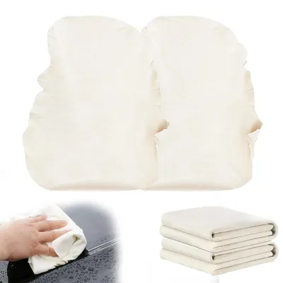 Produktbild von Auto Ledertuch 2 Stück 40x60cm Natürliches Fensterleder Saugstark Streifenfrei