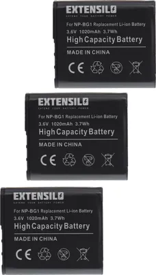 Produktbild von EXTENSILO 3x Akku kompatibel mit Sony Handycam HDR-GW55VE Kamera (1020 mAh, 3,6 V, Li-Ion)