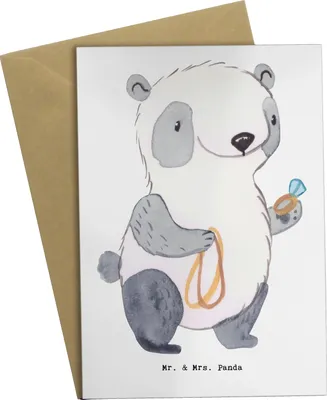 Produktbild von Mr. & Mrs. Panda Grußkarte Juwelier Herz - Weiß - Geschenk, weihnachtskarten, Goldschmied, Grußkarten, Goldschmuck, osterkarten, Shopping, Schmuckgeschäft, Eröffnung