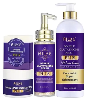 4-in-1-Hautaufhellungsset mit Glutathion, 870 ml, gegen dunkle Flecken