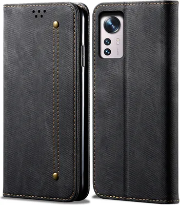 Obrázek produktu pro Xiaomi 12 Pro Pouzdro, Kožené Peněženkové Pouzdro s Magnetickým Uzavíráním a Stojánkem pro Xiaomi 12 Pro černé