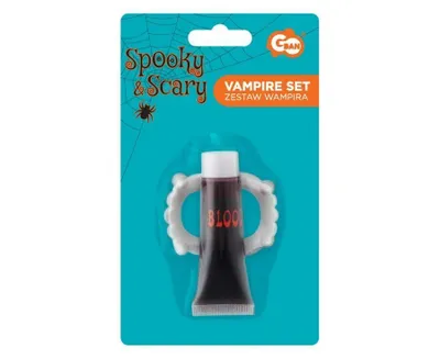 Produktbild von Vampirzähne Set klein mit konsumierbarem Kunstblut Kostümzubehör
