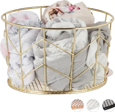 Zdjęcie produktu dla relaxdays 10026607_259 relaxdays Aufbewahrungskorb gold 21,5 x 21,5 x 13,0 cm