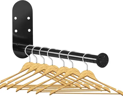 Ausziehbarer Kleiderbügelständer aus Edelstahl, 34 cm, schwarz