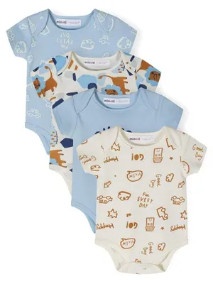 Immagine prodotto di Minoti, body per neonati, cotone, maniche corte, blu, taglia 50, per bambini