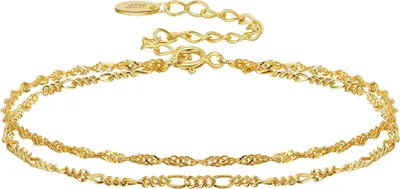 Produktbild von TwistGlow – Zweireihiges Armband aus 925 Silber, filigran & glänzend – Vergoldet