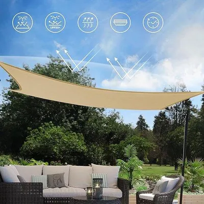 Produktbild von Famanu Sonnensegel 3 x 5 m - Wetterbeständig, UV-Schutz, atmungsaktiv
