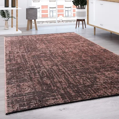 Produktbild von Teppich Wohnzimmer Flachgewebe Modern Sisal Muster Einfarbig Pastell Fransen Grösse 160x220 cm
