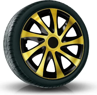 Produktbild von Radkappen Radzierblenden (4Stück) 13 Zoll gold/schwarz DRACO Z458602