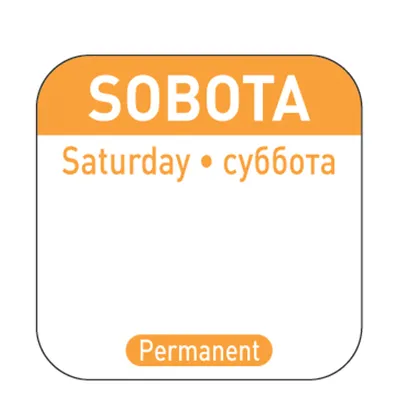 Image de Autocollants de sécurité alimentaire pour récipients réutilisables samedi EN RU EN 1000 pcs. Hendi 850121
